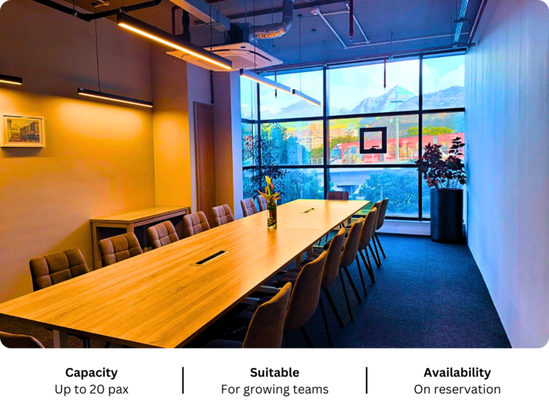 Small office space for rent in Mauritius with panoramic views at Le Workspace The Docks