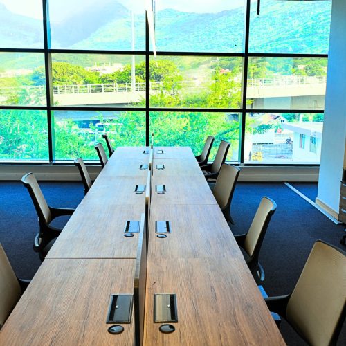 Small office space for rent in Mauritius with panoramic views at Le Workspace The Docks